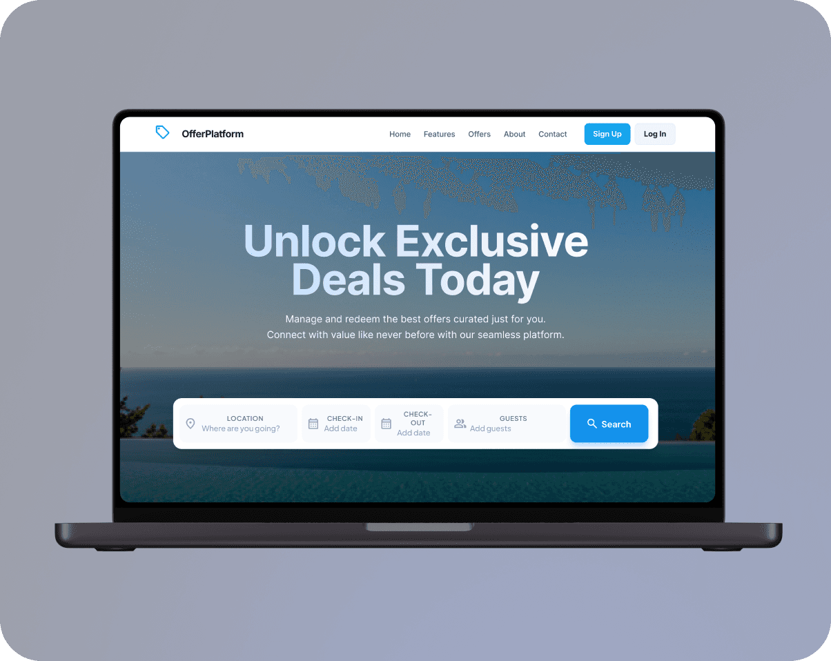 Apercu de la plateforme travel agency