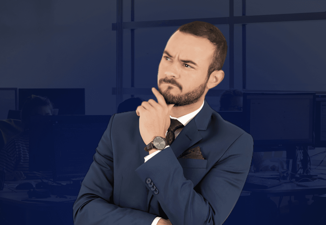 Professional standing in a modern office
